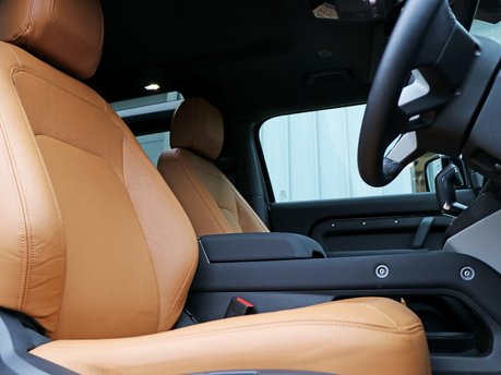 Genuine Land Rover leather rear seats and front seat upgrade for the Defender 90 Commercial 10