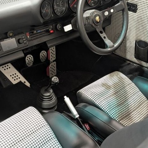 Brookspeed upholstery specialist working on bespoke leather car interior in Chandlers Ford