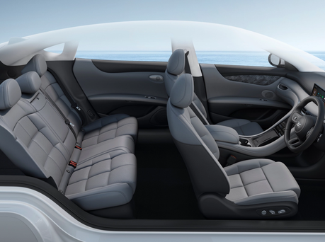 Image of inside of car from the side highlighting seat and spaces.