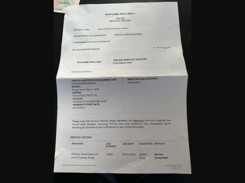 Land Rover Range Rover Sport 5.0 Range Rover Sport SVR S/C Auto 4WD 5dr 110