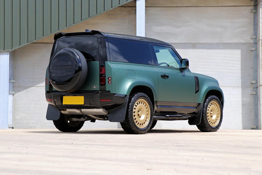 Land Rover Defender 90  HARD TOP  by seeker bespoke matt pine with vintage Tan leather  4