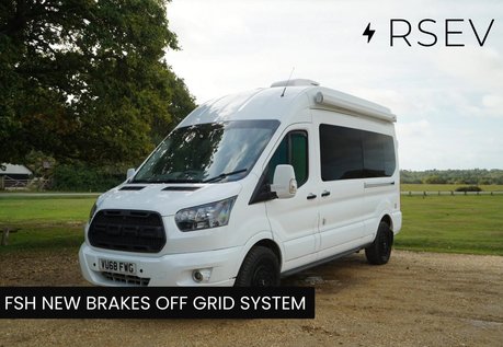 Ford Transit 350 L3 H3 P/V DRW FSH New Brakes Off Grid Solar Cassette Toilet Air Con +++
