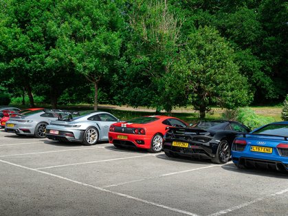 Romans International Convoy to Goodwood Breakfast Club Supercar Sunday