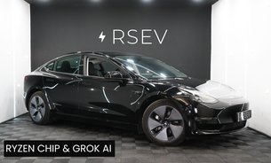 Tesla Model 3 LONG RANGE AWD Solid Black Ryzen GROK AI Pano Roof Heat Pump 1 Owner VAT Q 1