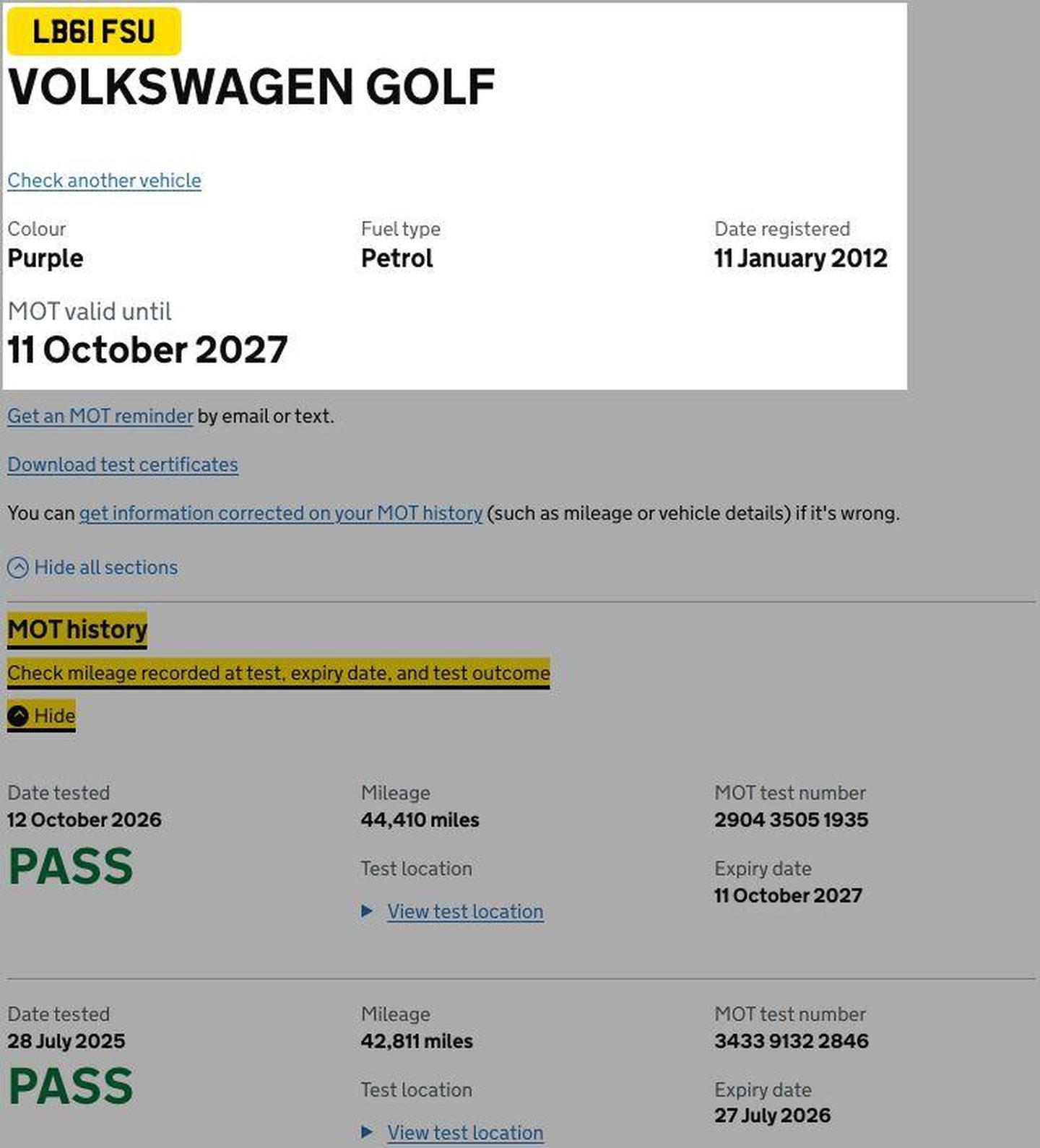 2012 Volkswagen Golf