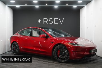 Tesla Model 3 PERFORMANCE AWD Ultra Red Metallic White Interior Impeccable Example!