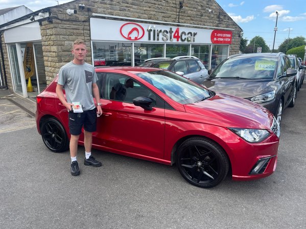 Bailey from Bradford collecting his new Seat Ibiza 