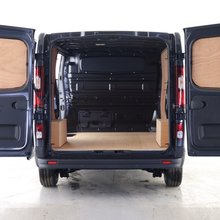 rear view of the renault trafic advanced trim with open doors 