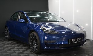 Tesla Model 3 PERFORMANCE AWD Deep Blue Metallic GROK AI RYZEN 20" ALLOYS BLACK INTERIOR 4