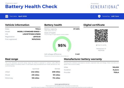 Tesla Model 3 Standard Range Plus Saloon 4dr Electric Auto RWD (241 bhp) 8