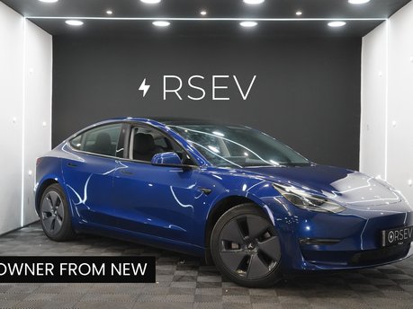 Tesla Model 3 LONG RANGE AWD One Owner Deep Blue Metallic Adaptive LEDs Pano Roof  VAT Q
