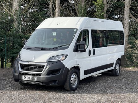 Peugeot Boxer 435 L3H2 16 SEAT NON-D1 LIGHTWEIGHT MINIBUS with A/C, Nav, Sensors, Ramp