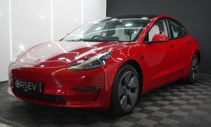 Tesla Model 3 LONG RANGE AWD White Interior Red Multi-coat Ryzen GROK AI One Owner VAT Q 3