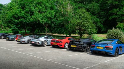 Romans International Convoy to Goodwood Breakfast Club Supercar Sunday