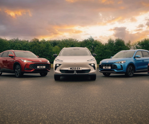 Image of some MG cars lined up.
