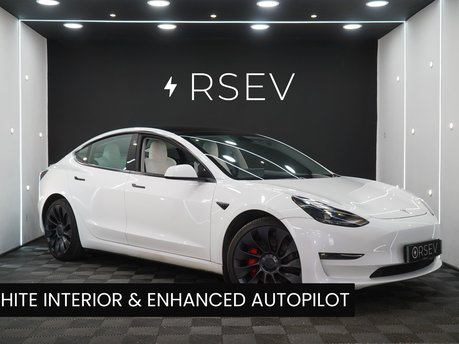Tesla Model 3 PERFORMANCE AWD Enhanced Autopilot White Interior Ryzen GROK AI Front PPF