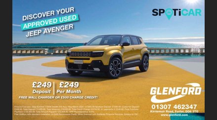 Used Jeep Avenger Electric from £249 per month