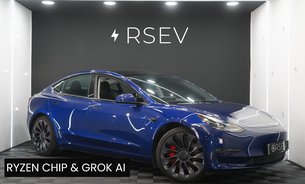 Tesla Model 3 Performance Now with GROK AI Ryzen Chip  20" Uberturbine Wheels One Owner  1