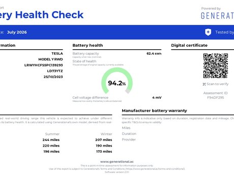 Tesla Model Y SUV 5dr Electric Auto RWD (346 ps)