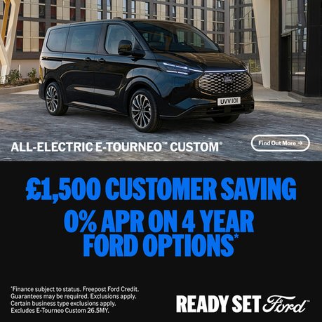 Ford E-Tourneo Custom, £1,500 Customer Saving