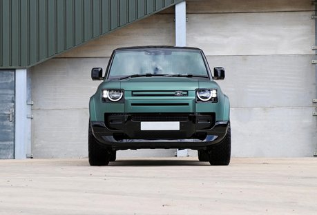 Land Rover Defender 90  HARD TOP  by seeker bespoke matt pine with vintage Tan leather 