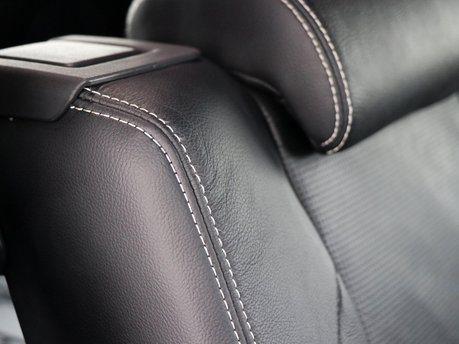 New premium rear seat conversion option for the Land Rover Discovery 5 Commercial, 2024+ models, featuring a white stitch