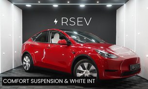 Tesla Model Y RWD Comfort Suspension White Interior Multi Coat Red One Owner Pristine 1