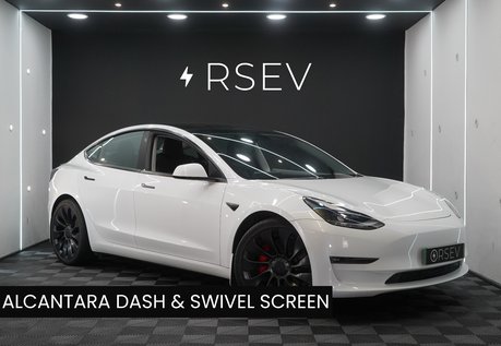 Tesla Model 3 PERFORMANCE Alcantara Dash and Door Trims Swivel Screen Mount 