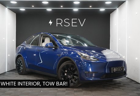 Tesla Model Y LONG RANGE AWD Tow Bar White Interior 20" Wheels One Owner Recent Bushes 
