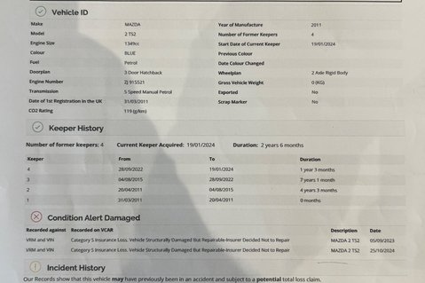 Mazda 2 TS2 - PART EXCHANGE TO CLEAR - CAT S - MOT JAN 2027 - £35 ROAD TAX 45