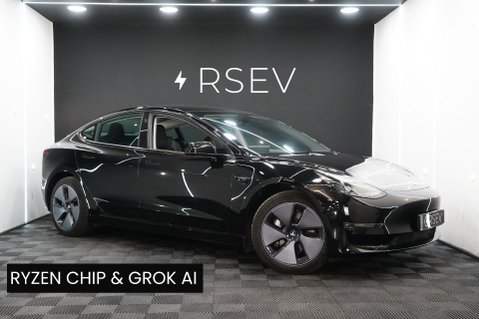 Tesla Model 3 LONG RANGE AWD Solid Black Ryzen GROK AI Pano Roof Heat Pump 1 Owner VAT Q 