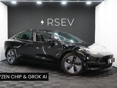 Tesla Model 3 LONG RANGE AWD Solid Black Ryzen GROK AI Pano Roof Heat Pump 1 Owner VAT Q