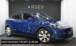 Tesla Model Y LONG RANGE AWD One Owner Deep Metallic Blue Adaptive LEDs Pano Roof VAT Q 1
