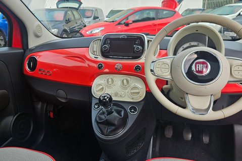 Fiat 500 1.2 LOUNGE LOOK! JUST 62000 MILES! 1 PREVIOUS KEEPER! GLASS ROOF ,BLUETOOTH 12