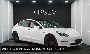 Tesla Model 3 PERFORMANCE AWD Enhanced Autopilot White Interior Ryzen GROK AI Front PPF 1