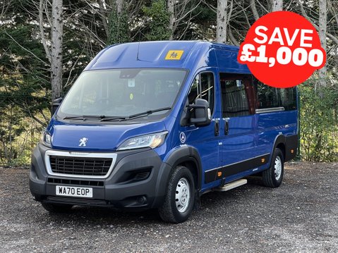 Peugeot Boxer BLUE HDI 440 L4H2 17SEAT LIGHTWEIGHT MINIBUS with Telescopic ramps. Euro 6 1