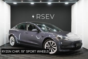 Tesla Model 3 LONG RANGE AWD 19" Sport Wheels Midnight Silver Ryzen Grok AI 1 Owner VATQ