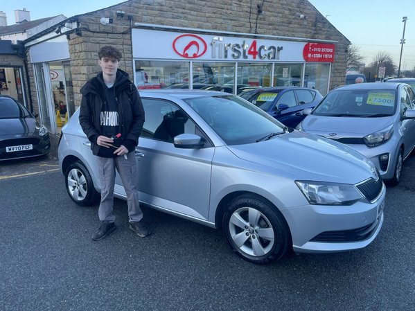 Ryan from Bradford collecting his new Skoda Fabia.
