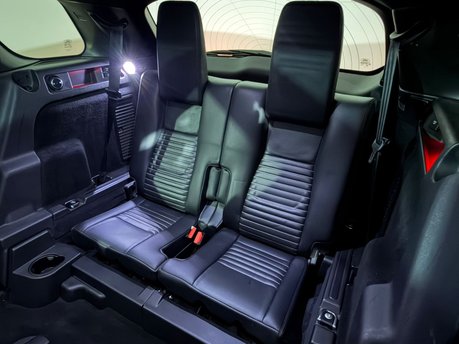 Third-row seats raised in a 2018 Land Rover Discovery Sport, seen from the boot