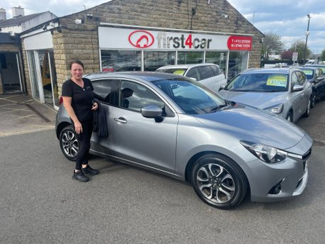 Louise from Halifax collecting her new Mazda 2.