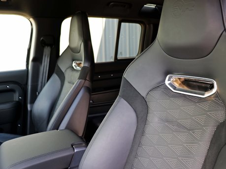 Genuine Land Rover SVR leather front and rear seat conversion for the Defender 110 Commercial 5