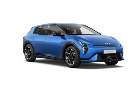 Image of the Kia EV4 'GT-Line' in the colour blue flame.