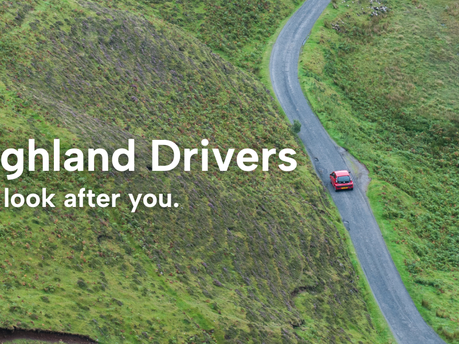 Image of car on a Highland road