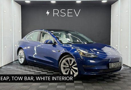 Tesla Model 3 LONG RANGE AWD Tow Bar White Interior Enhanced Autopilot 19" Alloys 1 Owner