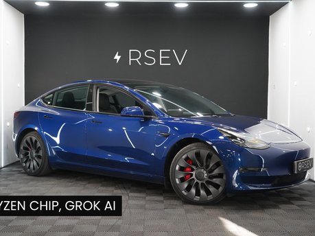 Tesla Model 3 PERFORMANCE AWD Deep Blue Metallic GROK AI RYZEN 20" ALLOYS BLACK INTERIOR