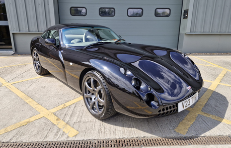 Before and after TVR machine polish and ceramic coat application  from Seeker Uk Chesterfield.