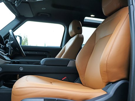 Genuine Land Rover leather rear seats and front seat upgrade for the Defender 90 Commercial 13