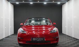 Tesla Model 3 LONG RANGE AWD White Interior Red Multi-coat Ryzen GROK AI One Owner VAT Q 8