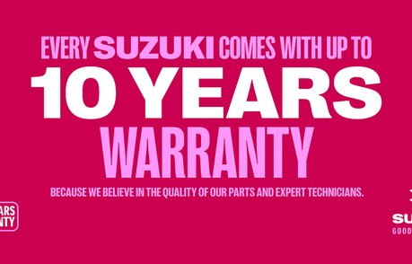 Suzuki up to 10 years warranty