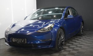 Tesla Model 3 PERFORMANCE AWD Deep Blue Metallic Ryzen GROK AI Adaptive LEDs 10